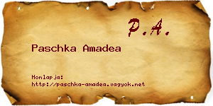 Paschka Amadea névjegykártya